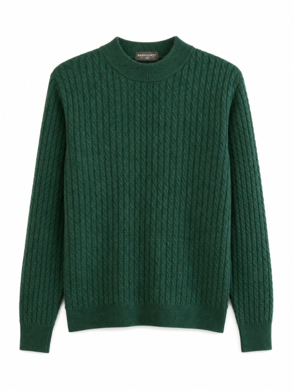 Vintage Parkhurst Green Cable Knit Crewneck 70% Cotton MADE IN CANADA – Medium